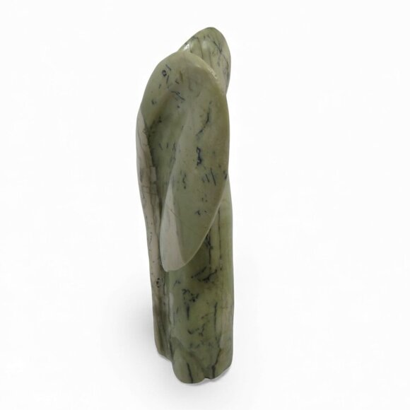 Stone Elephant Hand Carved Green Butter Jade Stone in South Africa Signed 5.5" - Picture 6 of 11